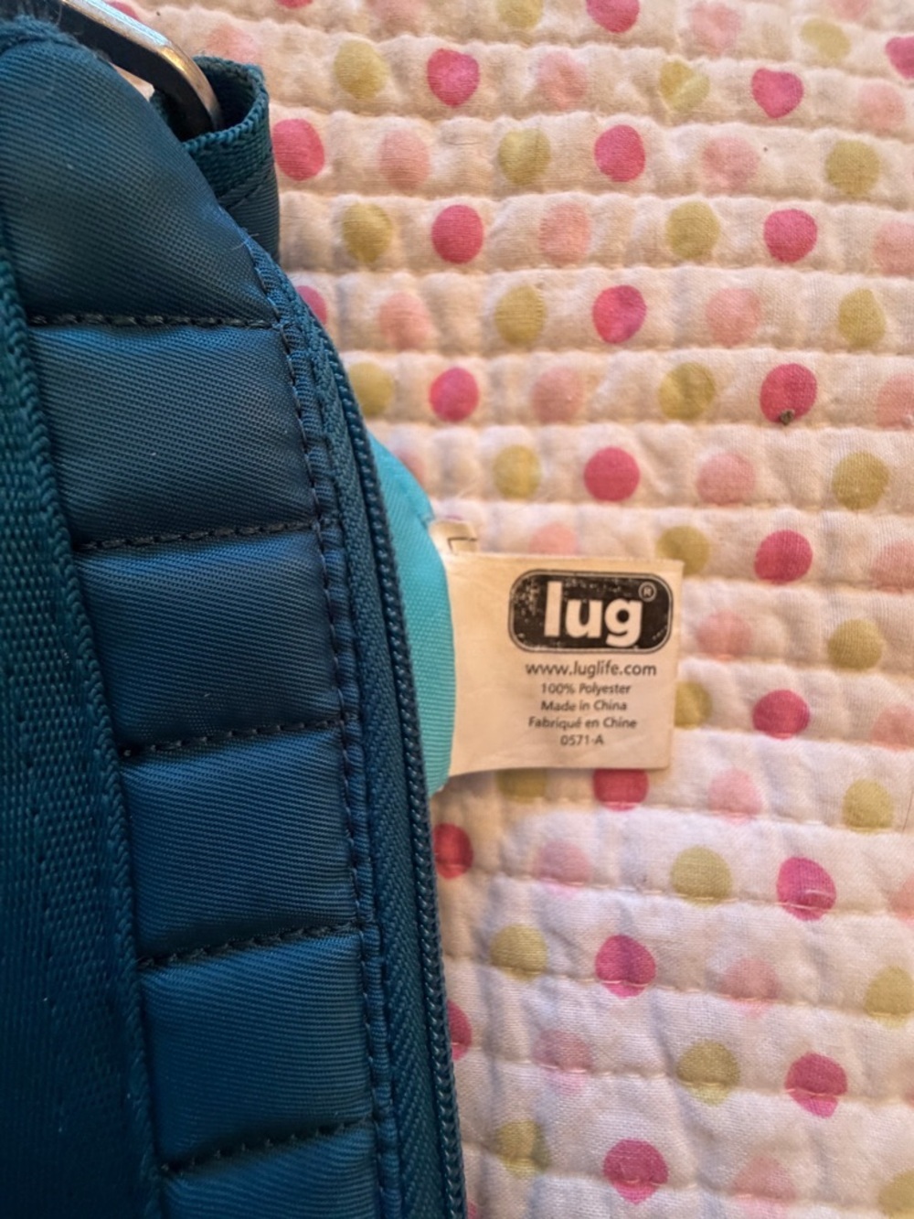 lug Quilted Crossbody Bag in Teal Blue-Great Condition - Picture 7 of 12